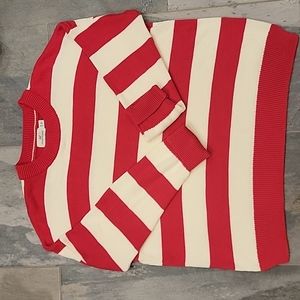 vineyard vines cotton blend red striped sweater sz m like new condition
